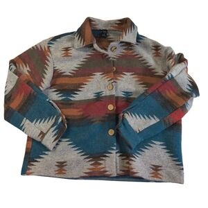 Emery Rose Aztec Southwest Button Front Jacket M Boho Western Shacket Style S‎